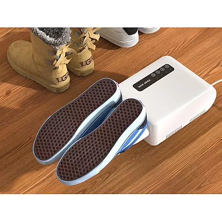 Wall-mounted shoe dryer with adhesive strips for intensive quick drying