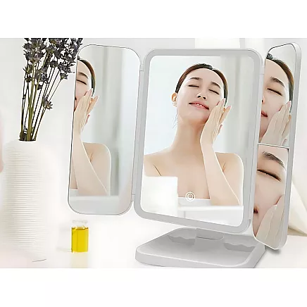 Make-up mirror led illuminated folding make-up mirror usb 3 colours