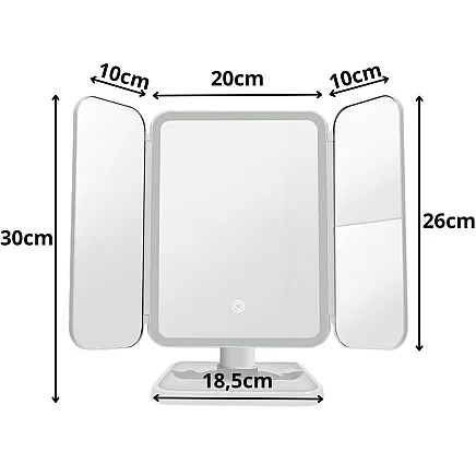 Make-up mirror led illuminated folding make-up mirror usb 3 colours