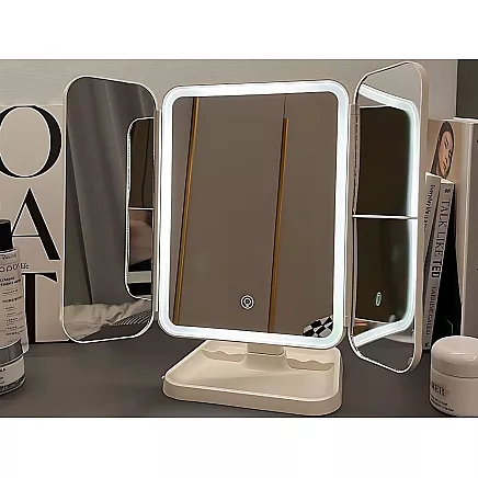 Make-up mirror led illuminated folding make-up mirror usb 3 colours