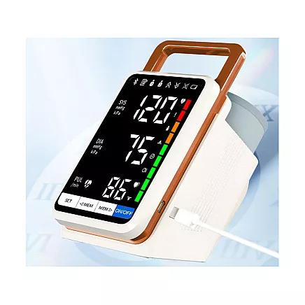 Upper arm blood pressure monitor readable ecan arrhythmia blood pressure monitor