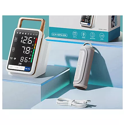 Upper arm blood pressure monitor readable ecan arrhythmia blood pressure monitor