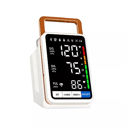 Upper arm blood pressure monitor readable ecan arrhythmia blood pressure monitor