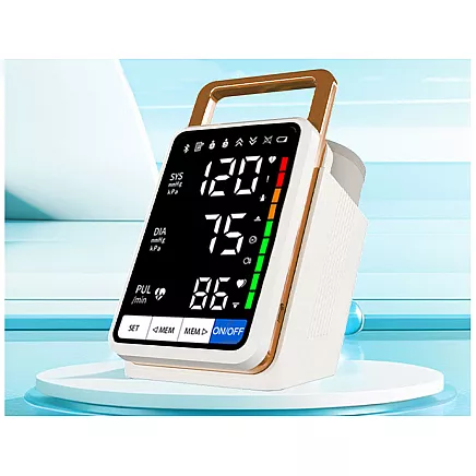 Upper arm blood pressure monitor readable ecan arrhythmia blood pressure monitor