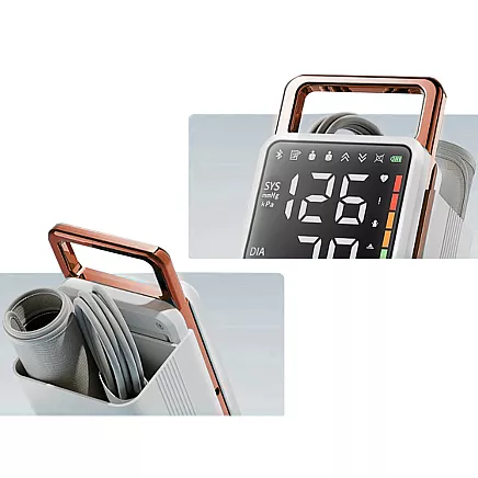 Upper arm blood pressure monitor readable ecan arrhythmia blood pressure monitor