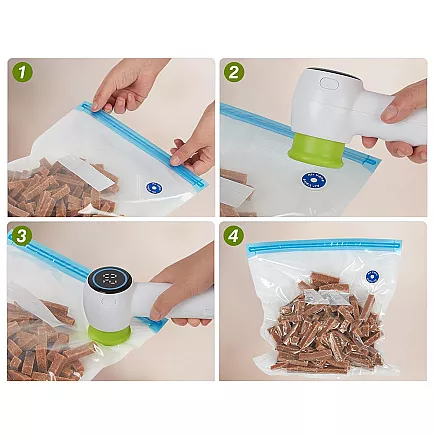 Food vacuum pump for vacuum bags jars electric + bags