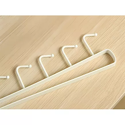 Kitchen hanging rack white metal 6 hooks for utensils hooks