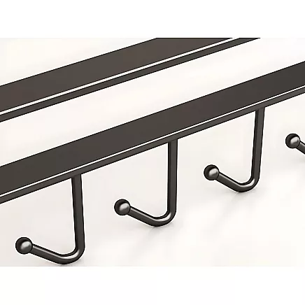 Kitchen hanging rack black metal 6 hooks for utensils hooks