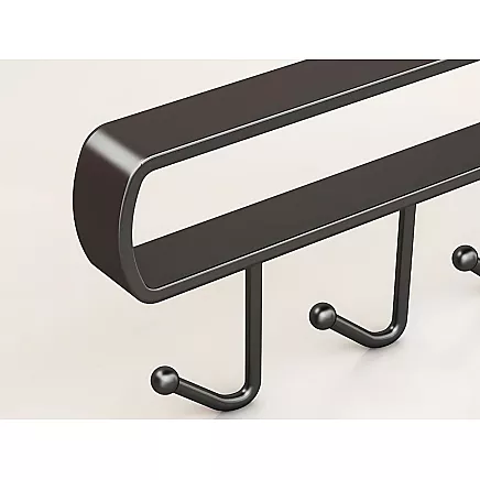 Kitchen hanging rack black metal 6 hooks for utensils hooks