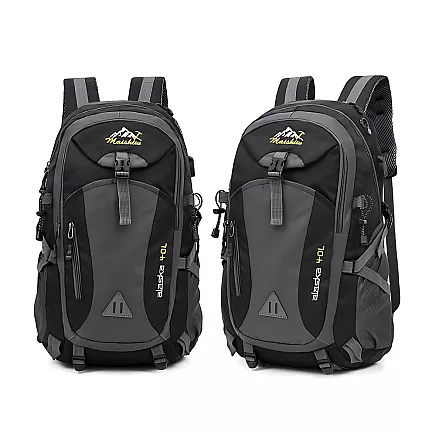 Backpack 40l black travel hiking trekking strong in the mountains durable