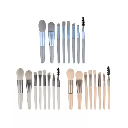 Set of 8 professional eye make-up brushes eyebrows with cosmetic case