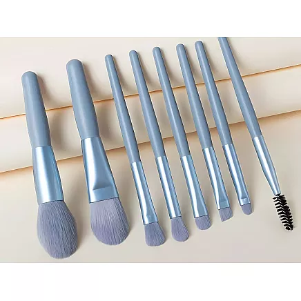 Set of 8 professional eye make-up brushes eyebrows with cosmetic case