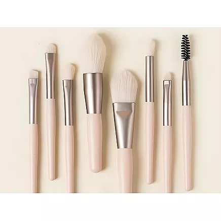 Set of 8 professional eye make-up brushes eyebrows with cosmetic case
