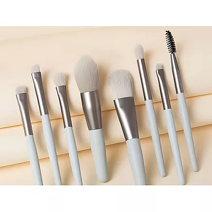 Set of 8 professional eye make-up brushes eyebrows with cosmetic case