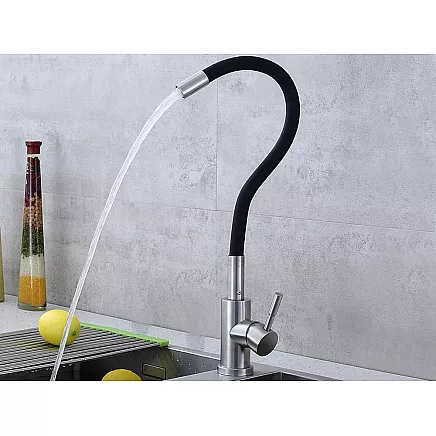 Flexible kitchen mixer tap with swivel spout 360 flexible