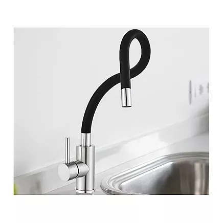 Flexible kitchen mixer tap with swivel spout 360 flexible