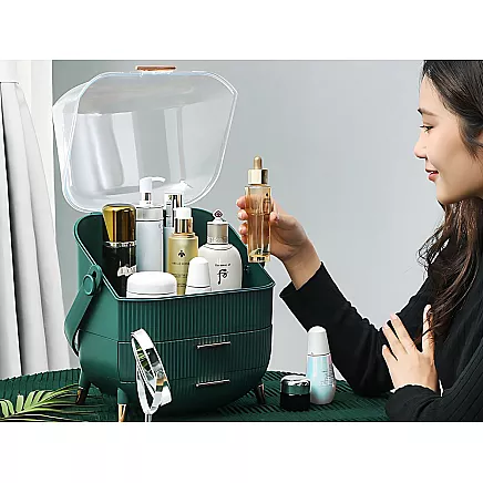 Cosmetics organiser with drawers spacious large handle elegant