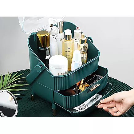 Cosmetics organiser with drawers spacious large handle elegant