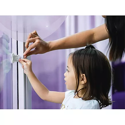 Bērnu drošības bloķētāji skapjiem un logiem, 2 gab., balts