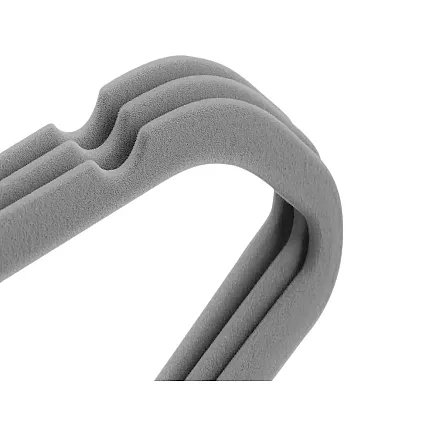 Neslīdoši velūra drēbju pakaramie, 20 gab. komplekts, pelēki