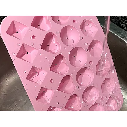 Silicone ice cube tray, 3D heart and diamond shapes, cube shapes for drinks
