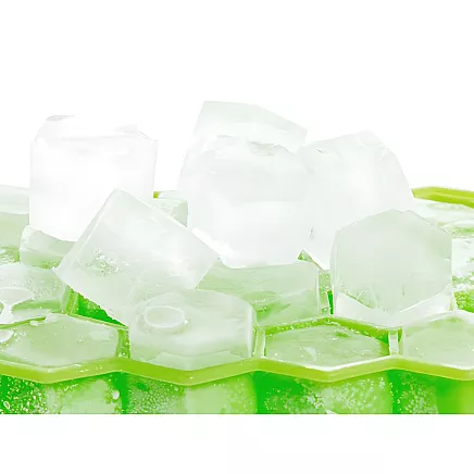 Silicone ice cube tray, 37 cubes, hexagon shape