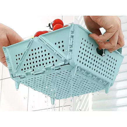 Saliekams grozs-caurduris augļiem un dārzeņiem, virtuves organizators