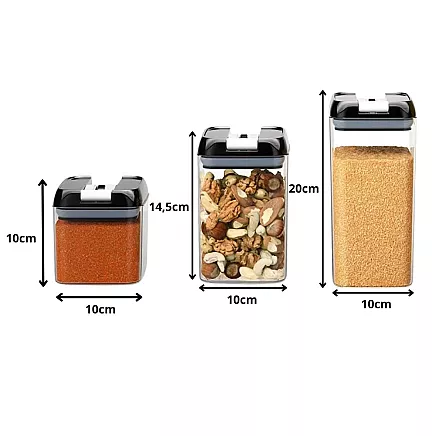 Hermētiski virtuves konteineri pārtikai, komplekts 4 gab.