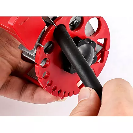 Hand-held cable stripper with adjustable cutting action