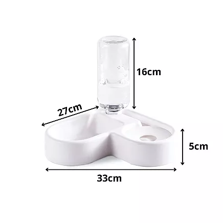 2in1 double food and water bowl with 500 ml reservoir for a dog cat