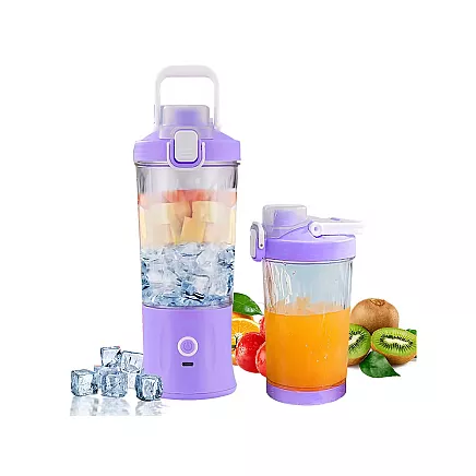 Portable USB wireless smoothie blender, ice crusher, purple