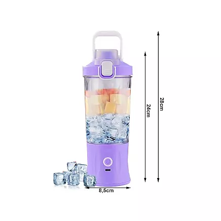 Portable USB wireless smoothie blender, ice crusher, purple