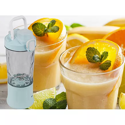 Portable USB wireless smoothie blender, ice crusher, blue