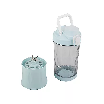 Portable USB wireless smoothie blender, ice crusher, blue