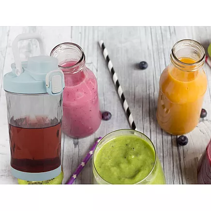 Portable USB wireless smoothie blender, ice crusher, blue