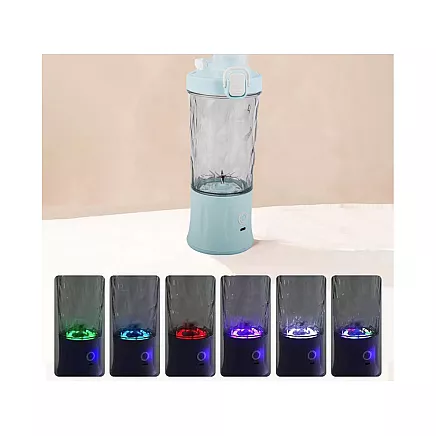 Portable USB wireless smoothie blender, ice crusher, blue