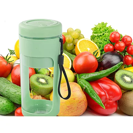 Portable USB wireless smoothie blender, ice crusher, lanyard