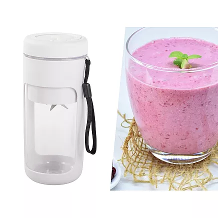 Portable USB wireless smoothie blender, ice crusher, lanyard