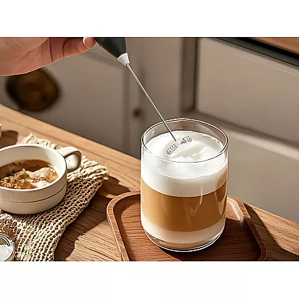 Manual coffee milk frother, mini electric mixer, 3 modes