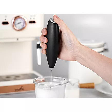 Manual coffee milk frother, mini electric mixer with stand