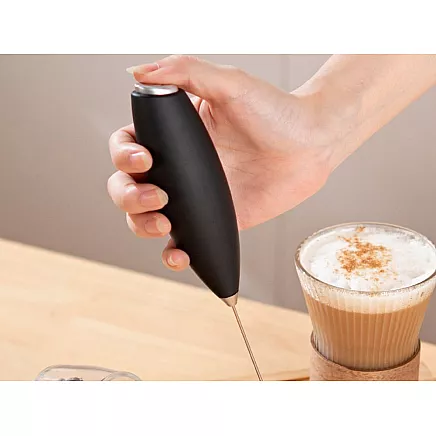 Manual coffee milk frother, mini electric mixer with stand