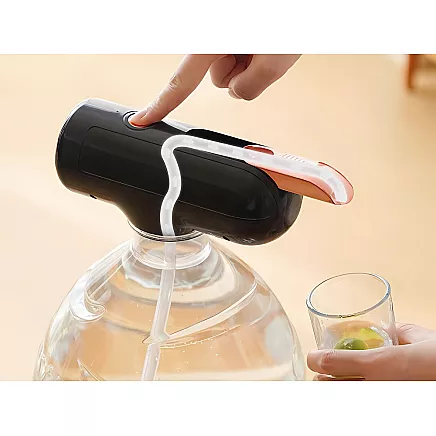 Bezvadu elektriskais ūdens pumpis dozators 5-19L pudelēm, USB-C, melns