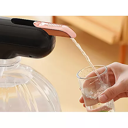 Bezvadu elektriskais ūdens pumpis dozators 5-19L pudelēm, USB-C, melns