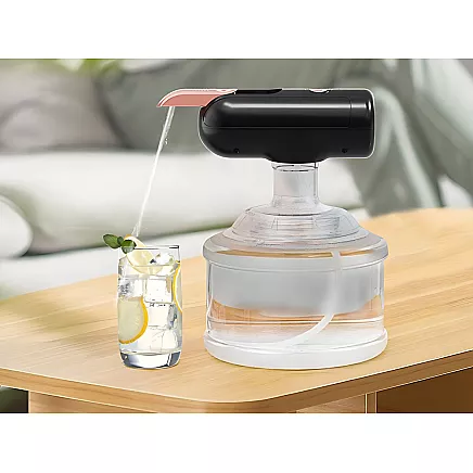 Bezvadu elektriskais ūdens pumpis dozators 5-19L pudelēm, USB-C, melns