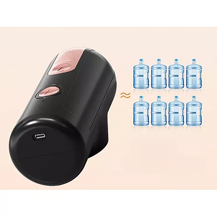 Bezvadu elektriskais ūdens pumpis dozators 5-19L pudelēm, USB-C, melns