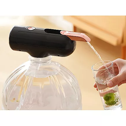 Bezvadu elektriskais ūdens pumpis dozators 5-19L pudelēm, USB-C, melns