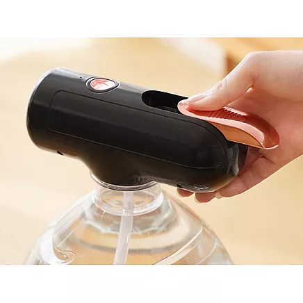 Bezvadu elektriskais ūdens pumpis dozators 5-19L pudelēm, USB-C, melns