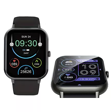 Viedpulkstenis vīriešiem un sievietēm ar zvanu funkciju, melns