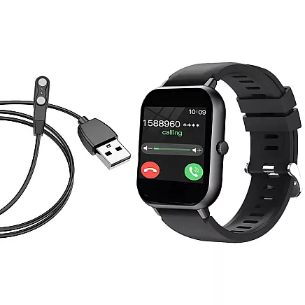 Viedpulkstenis vīriešiem un sievietēm ar zvanu funkciju, melns