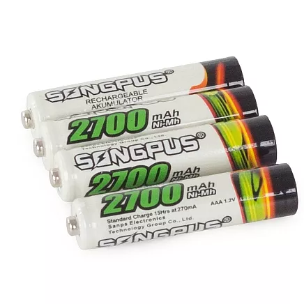 Uzlādējamās baterijas AAA R3 2700mAh, 4 gab. komplekts